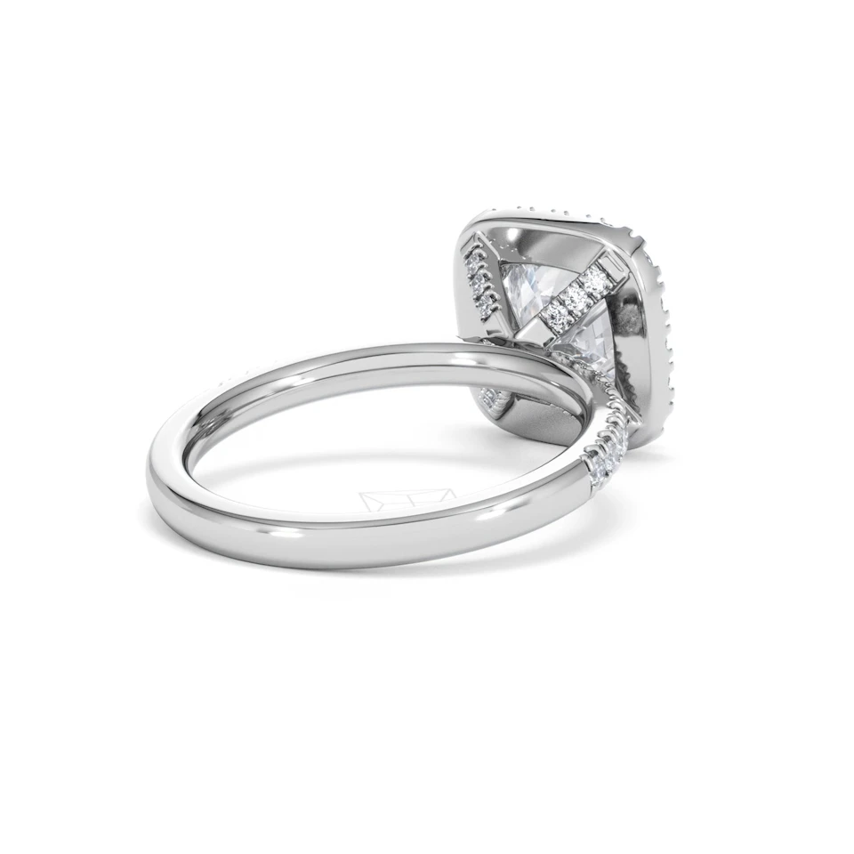 2.60ct Beatrice Lab Diamond Halo Engagement Ring in Platinum F/VS1