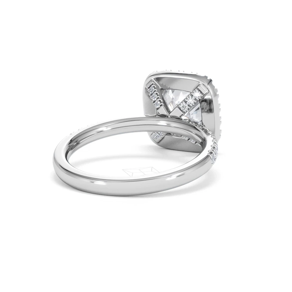 2.60ct Beatrice Lab Diamond Halo Engagement Ring in Platinum F/VS1