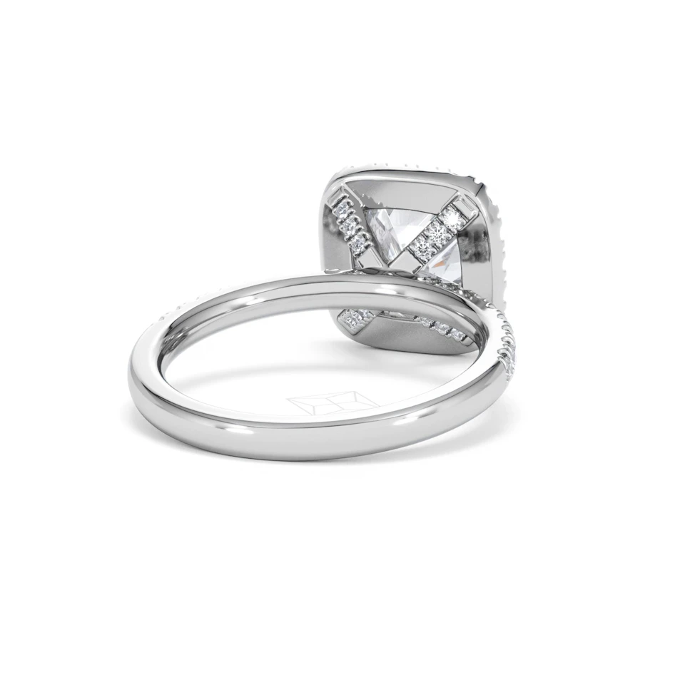 2.60ct Beatrice Lab Diamond Halo Engagement Ring in Platinum F/VS1