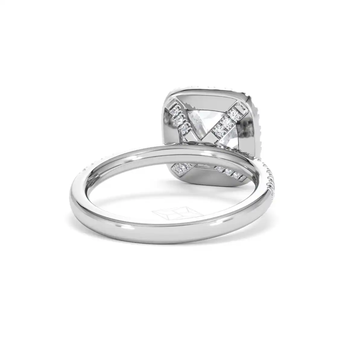 2.60ct Beatrice Lab Diamond Halo Engagement Ring 18K White Gold F/VS1