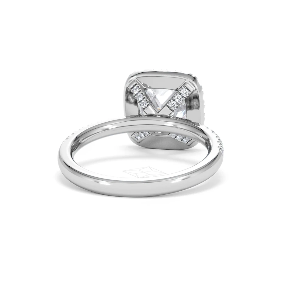 2.60ct Beatrice Lab Diamond Halo Engagement Ring in Platinum F/VS1