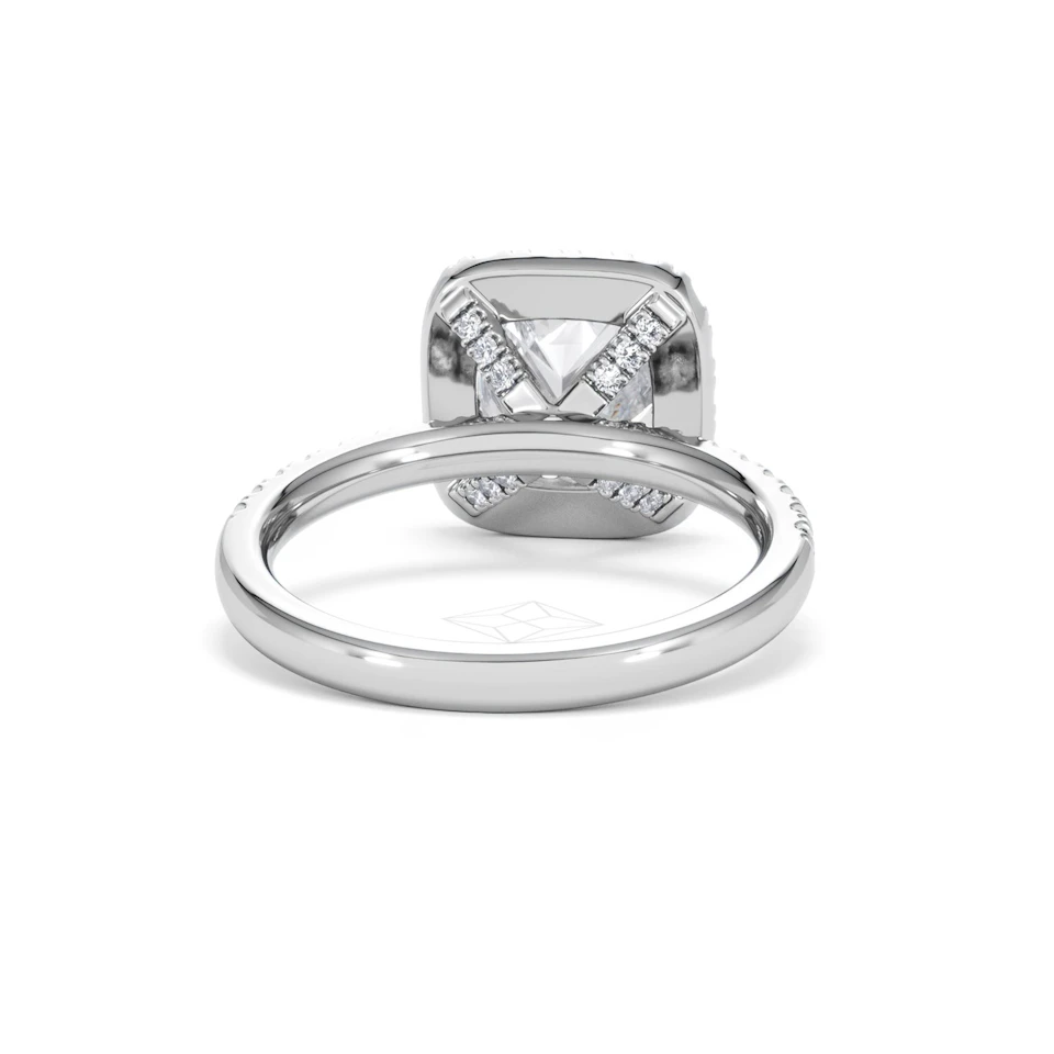2.60ct Beatrice Lab Diamond Halo Engagement Ring in Platinum F/VS1
