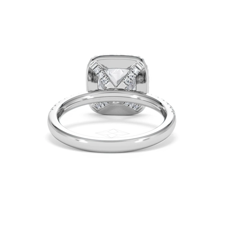 2.60ct Beatrice Lab Diamond Halo Engagement Ring in Platinum F/VS1