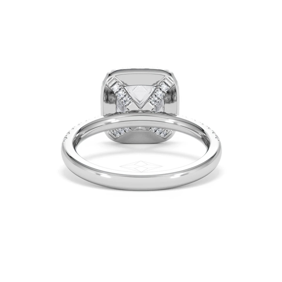 2.60ct Beatrice Lab Diamond Halo Engagement Ring in Platinum F/VS1