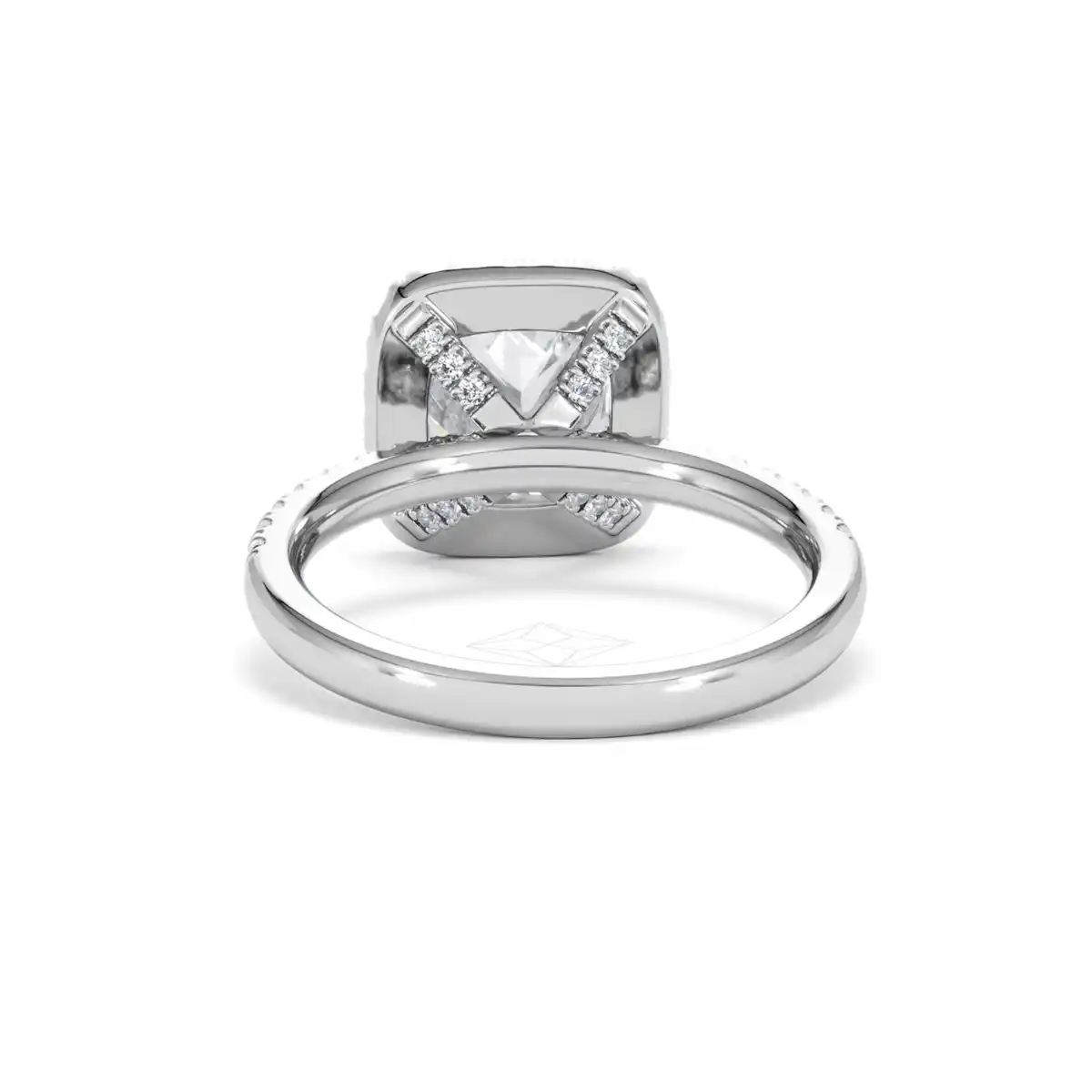 2.60ct Beatrice Lab Diamond Halo Engagement Ring 18K White Gold F/VS1