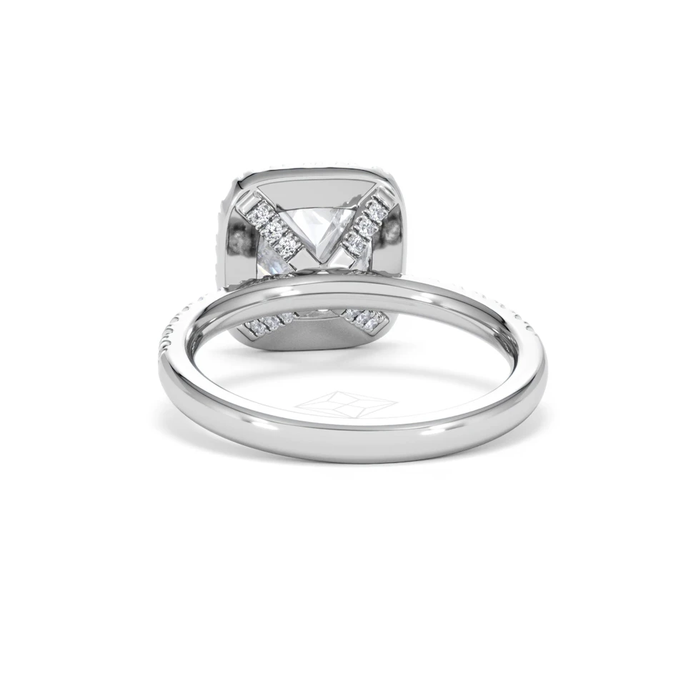 2.60ct Beatrice Lab Diamond Halo Engagement Ring in Platinum F/VS1