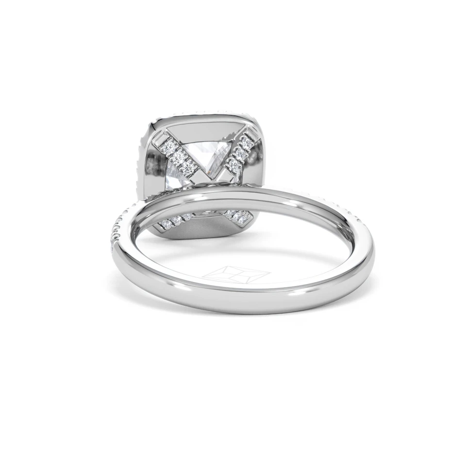 2.60ct Beatrice Lab Diamond Halo Engagement Ring in Platinum F/VS1