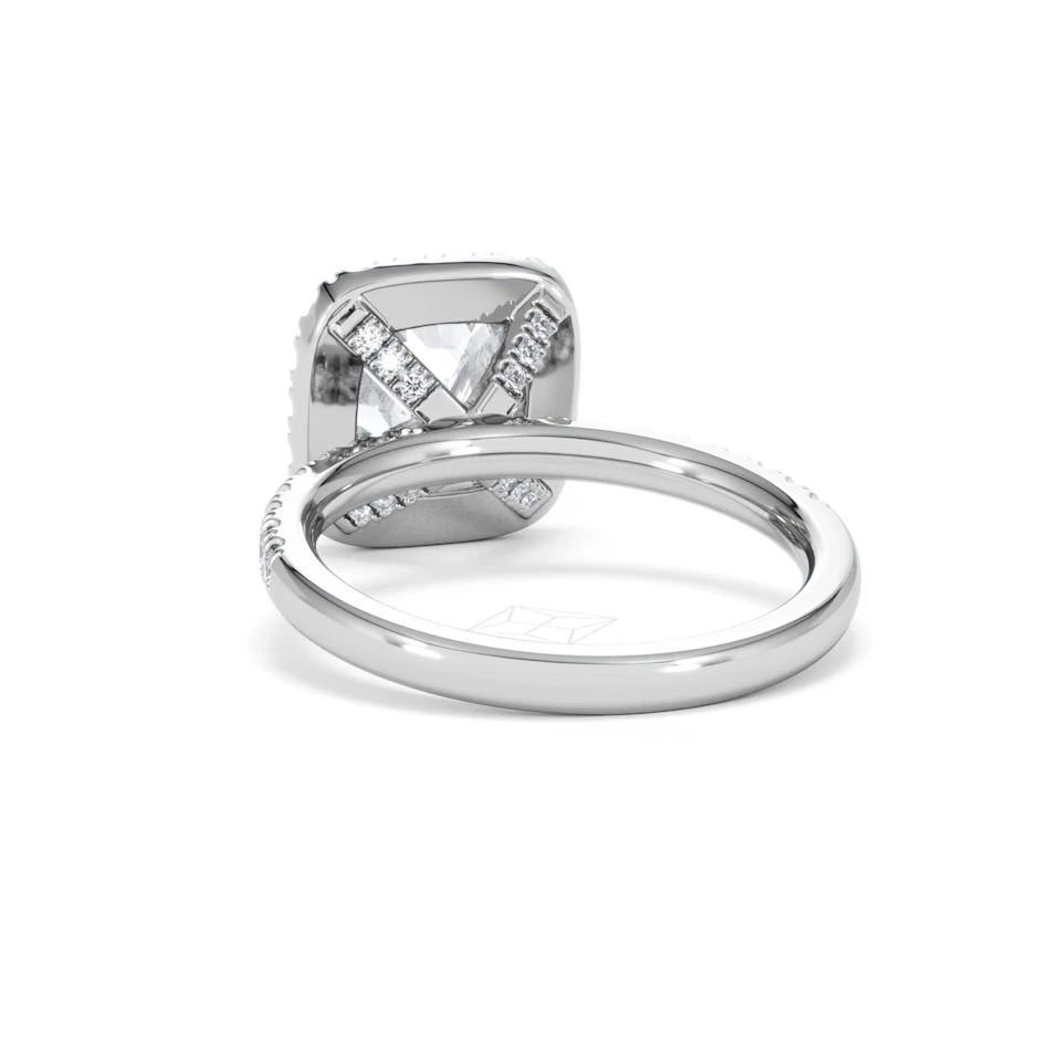 2.60ct Beatrice Lab Diamond Halo Engagement Ring in Platinum F/VS1