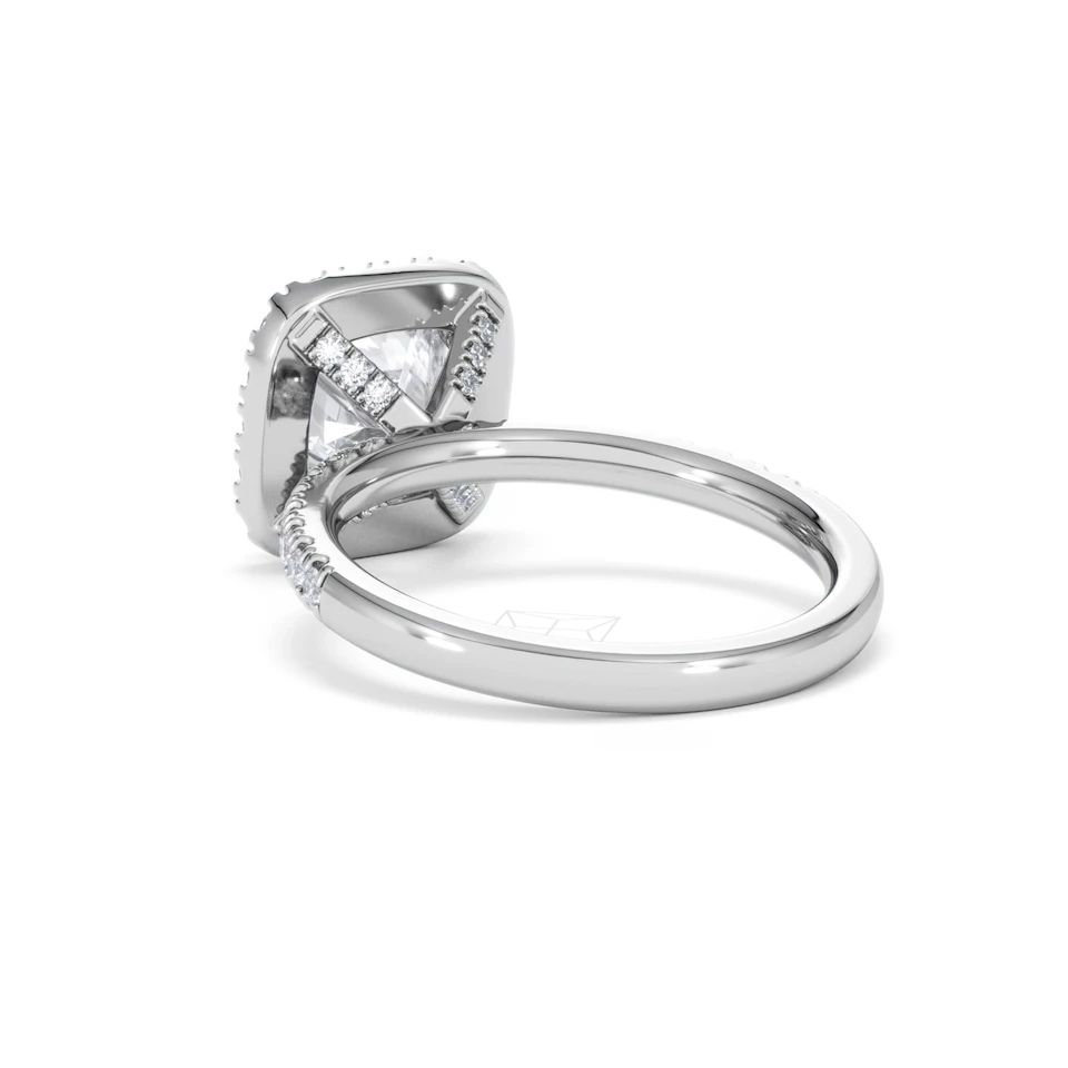 2.60ct Beatrice Lab Diamond Halo Engagement Ring in Platinum F/VS1