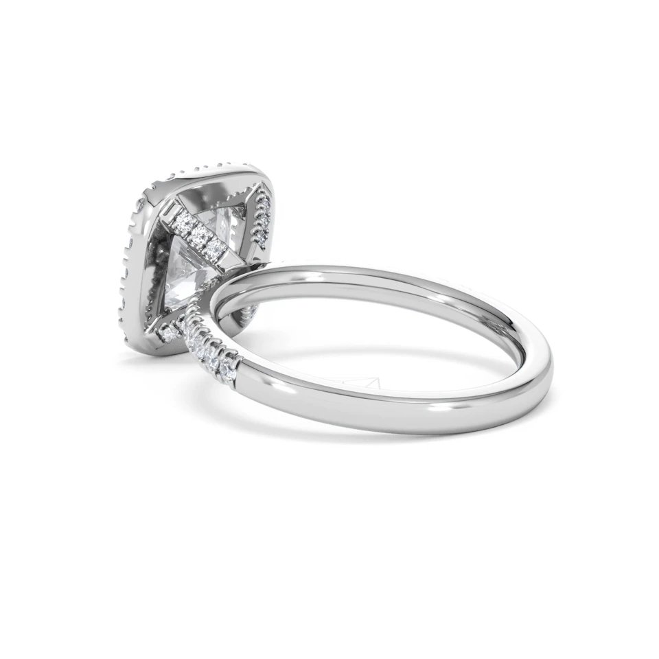 2.60ct Beatrice Lab Diamond Halo Engagement Ring in Platinum F/VS1