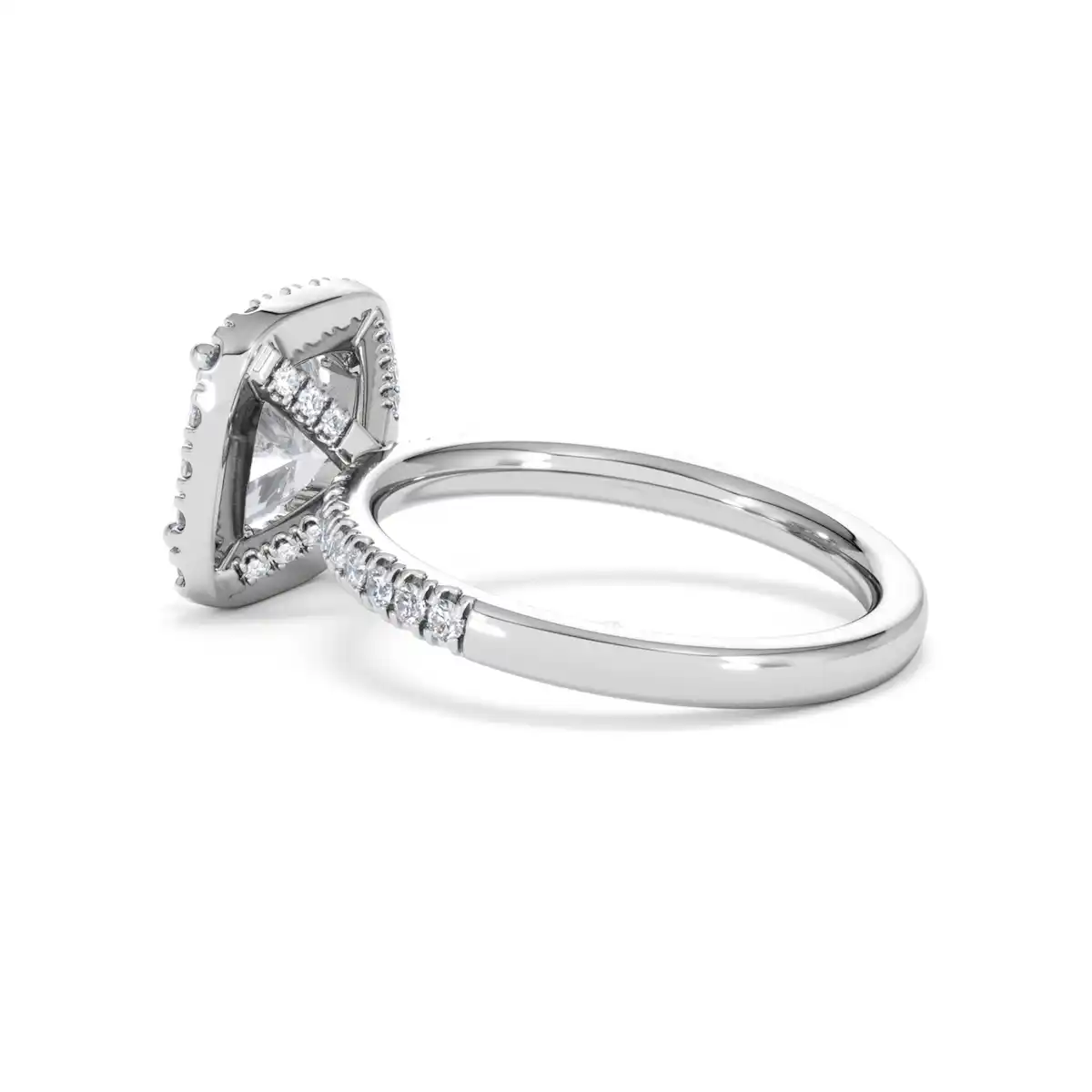 2.60ct Beatrice Lab Diamond Halo Engagement Ring 18K White Gold F/VS1