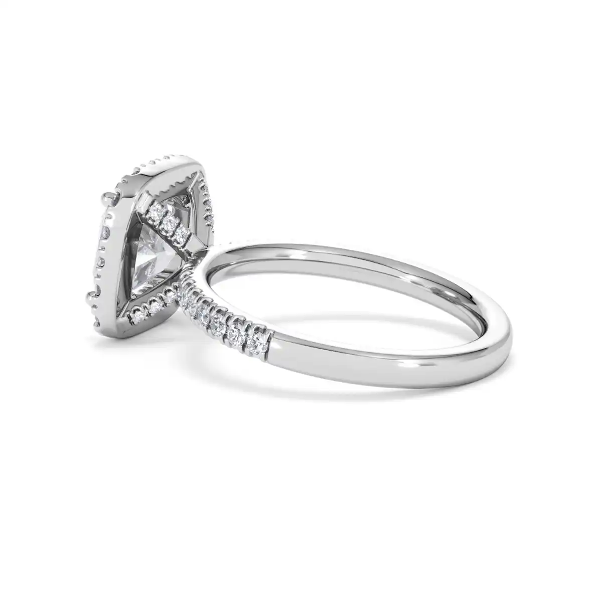 2.60ct Beatrice Lab Diamond Halo Engagement Ring 18K White Gold F/VS1