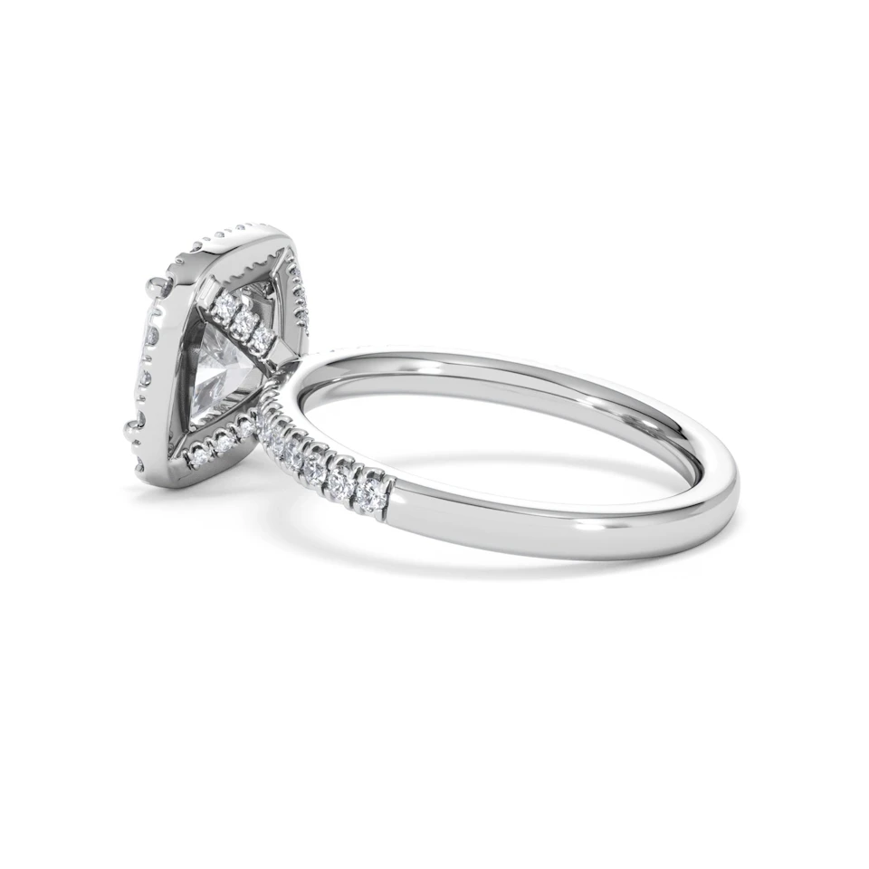 2.60ct Beatrice Lab Diamond Halo Engagement Ring in Platinum F/VS1