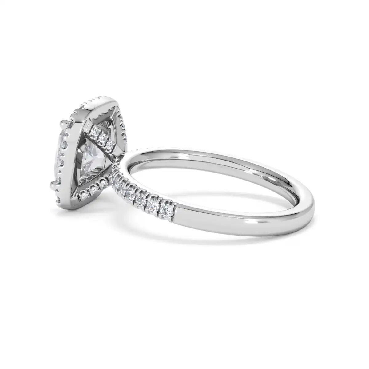 2.60ct Beatrice Lab Diamond Halo Engagement Ring 18K White Gold F/VS1