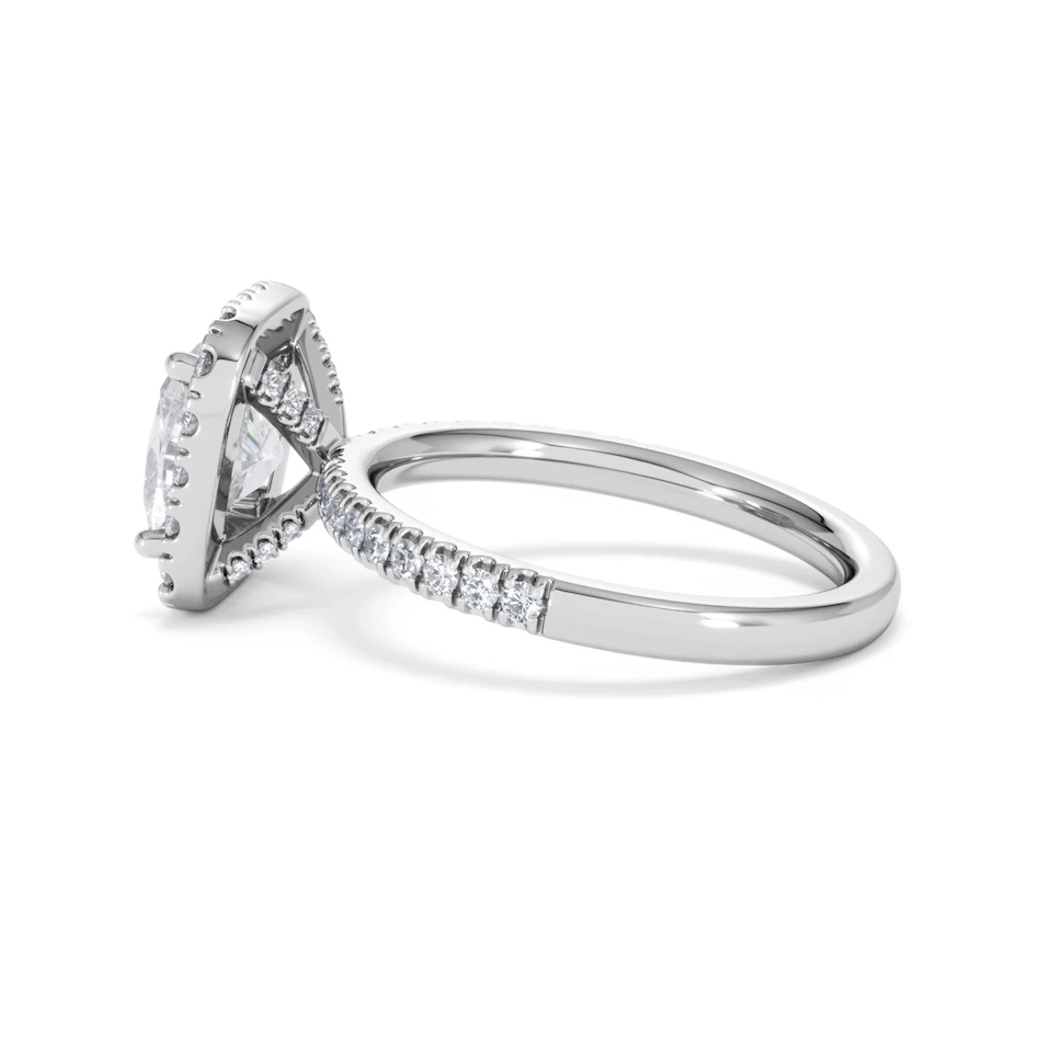 2.60ct Beatrice Lab Diamond Halo Engagement Ring in Platinum F/VS1