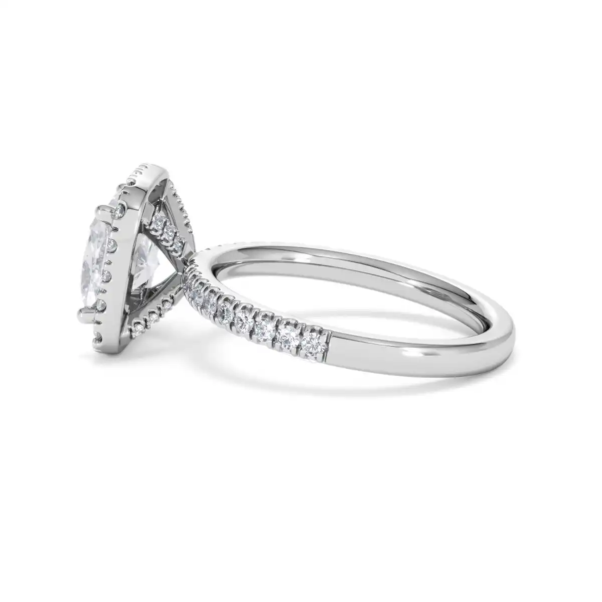 2.60ct Beatrice Lab Diamond Halo Engagement Ring 18K White Gold F/VS1