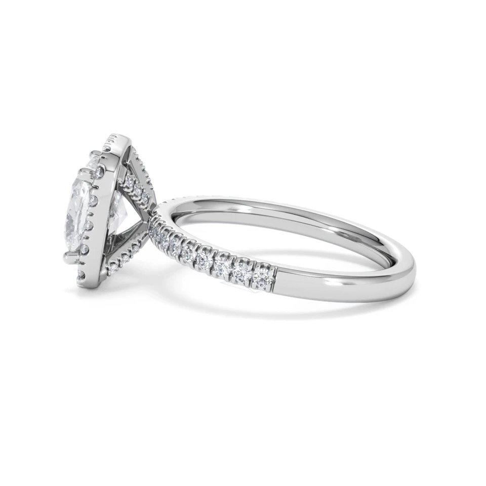 2.60ct Beatrice Lab Diamond Halo Engagement Ring in Platinum F/VS1
