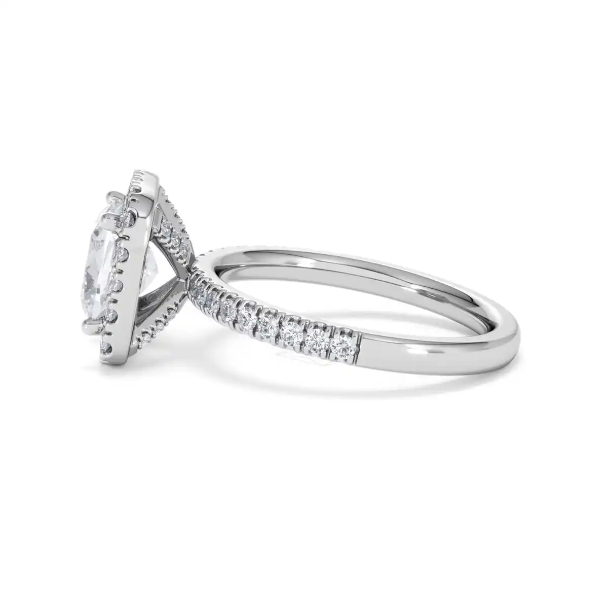 2.60ct Beatrice Lab Diamond Halo Engagement Ring 18K White Gold F/VS1