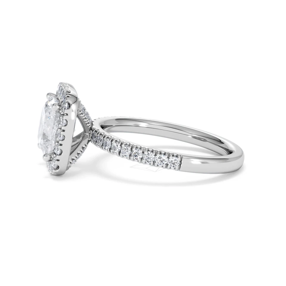 2.60ct Beatrice Lab Diamond Halo Engagement Ring in Platinum F/VS1
