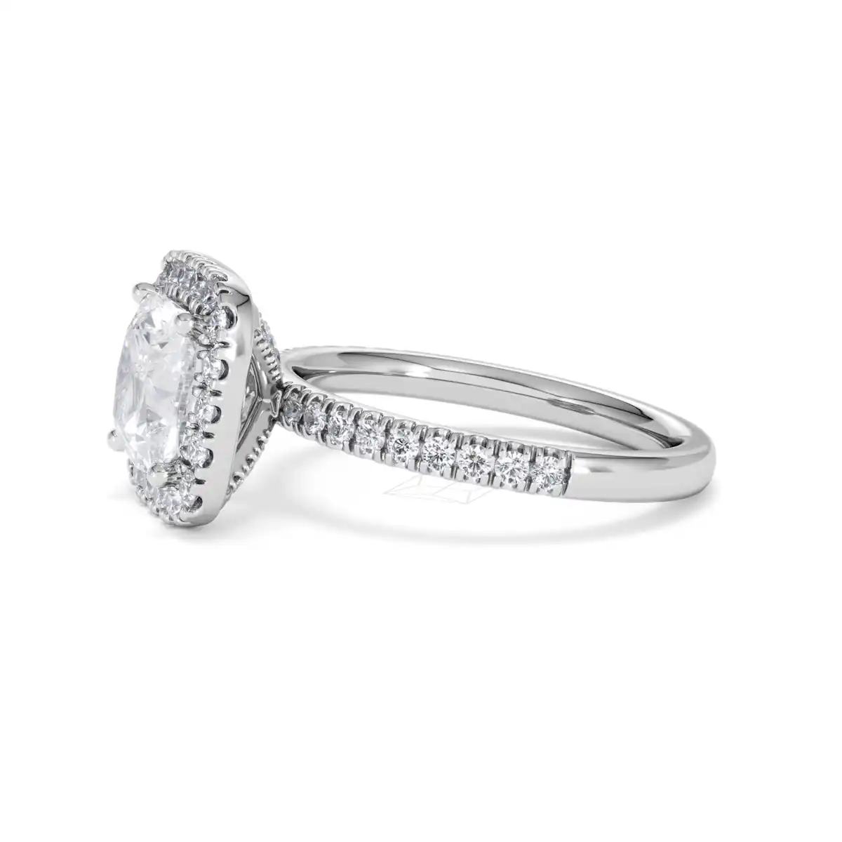 2.60ct Beatrice Lab Diamond Halo Engagement Ring 18K White Gold F/VS1