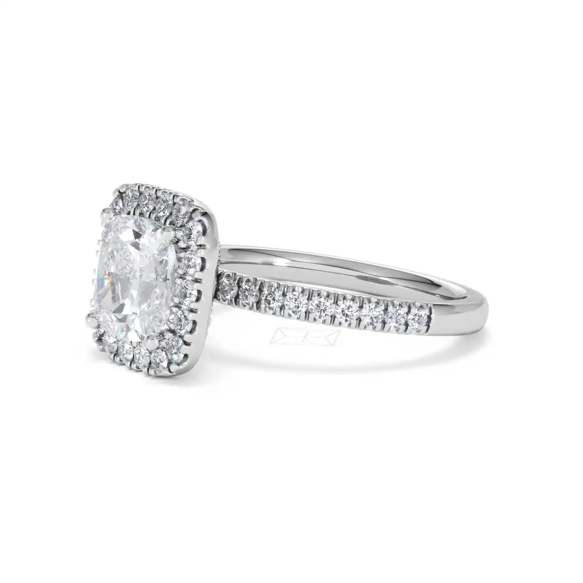 2.60ct Beatrice Lab Diamond Halo Engagement Ring 18K White Gold F/VS1