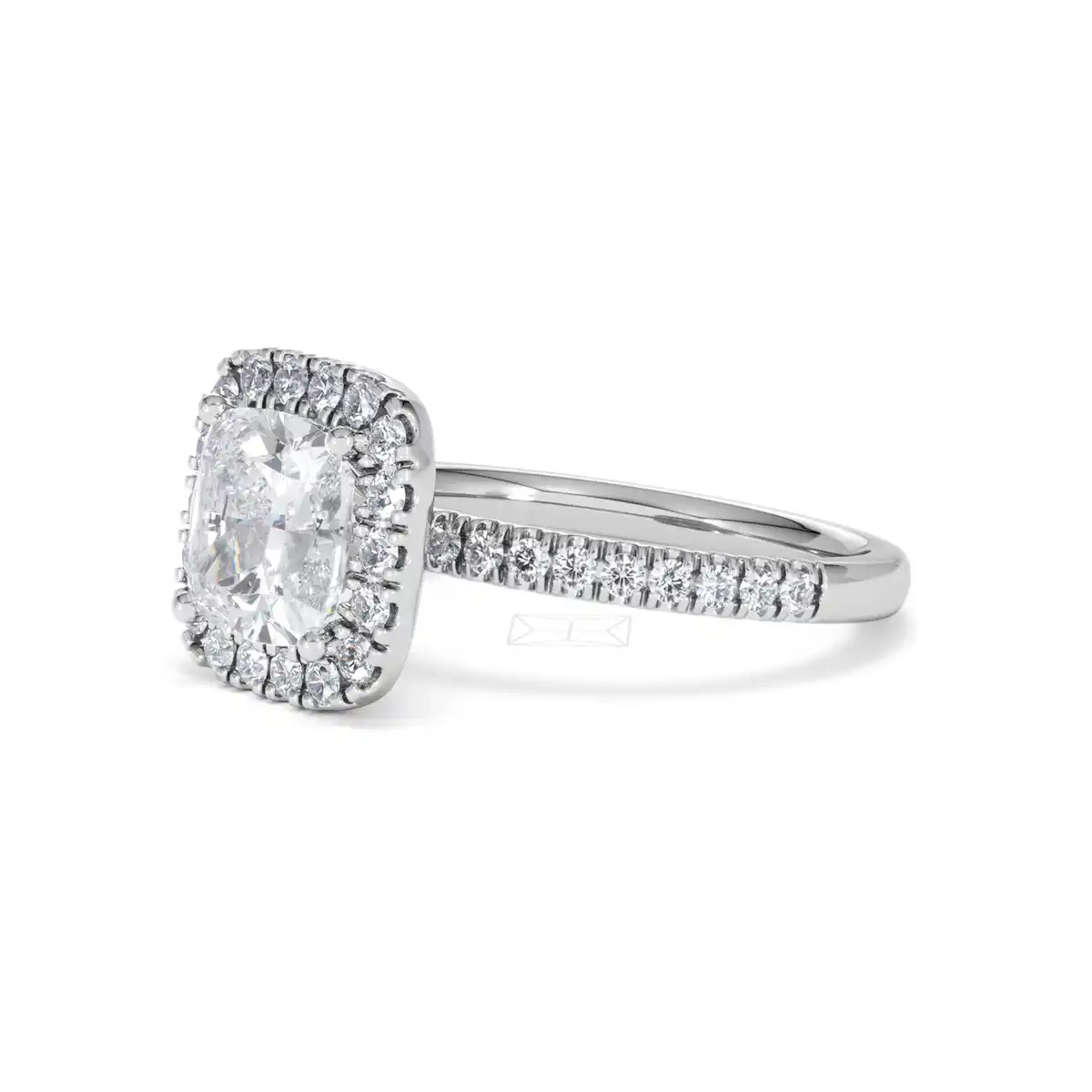 2.60ct Beatrice Lab Diamond Halo Engagement Ring 18K White Gold F/VS1