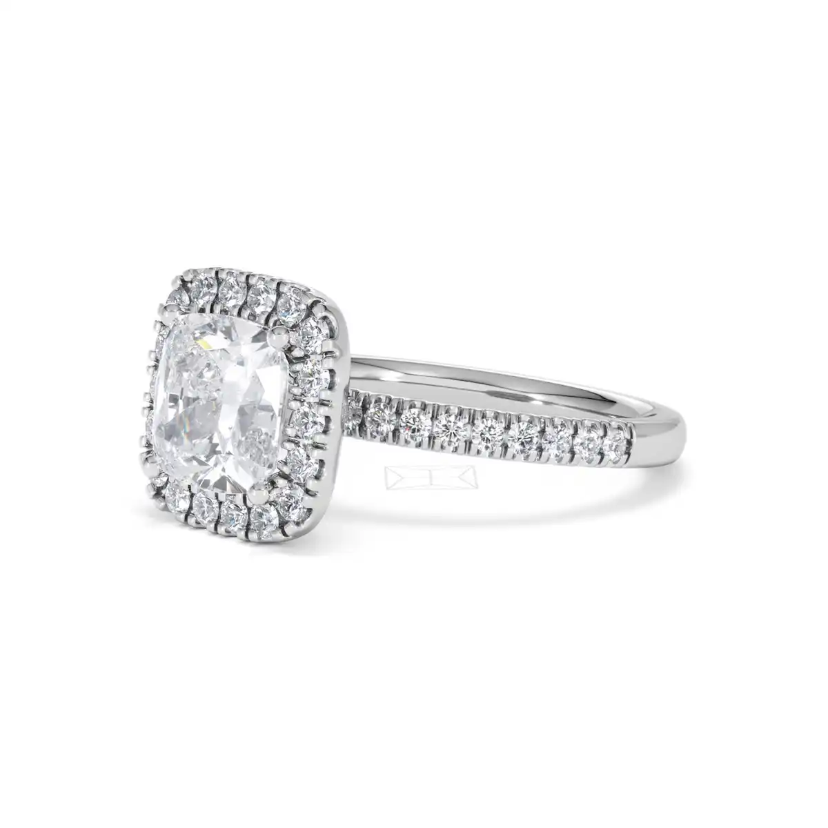 2.60ct Beatrice Lab Diamond Halo Engagement Ring 18K White Gold F/VS1