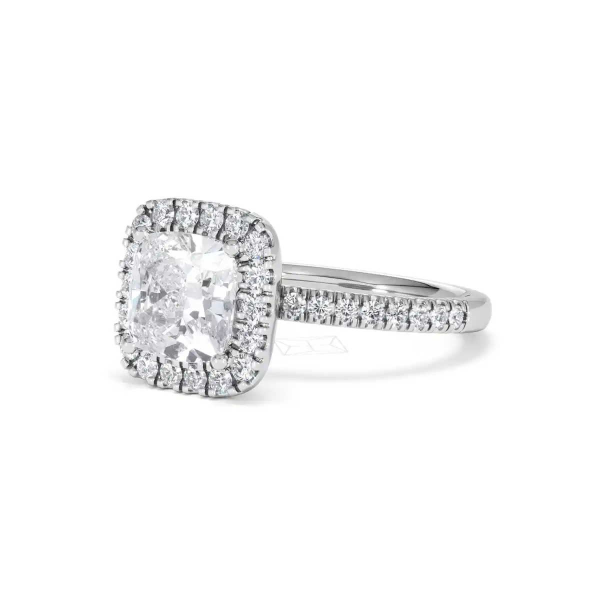 2.60ct Beatrice Lab Diamond Halo Engagement Ring 18K White Gold F/VS1