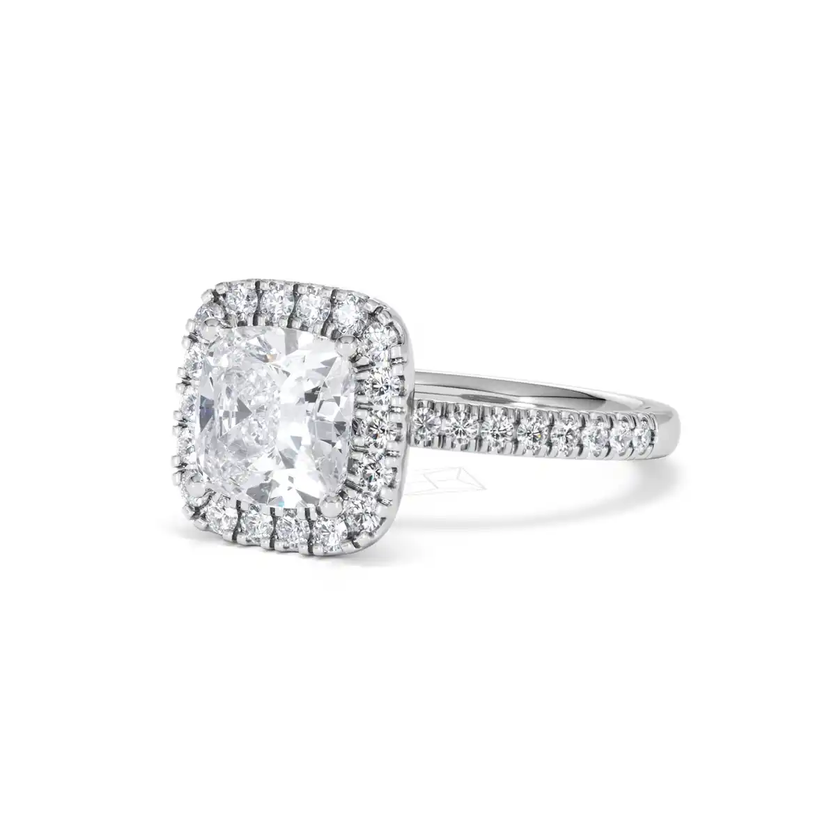 2.60ct Beatrice Lab Diamond Halo Engagement Ring 18K White Gold F/VS1