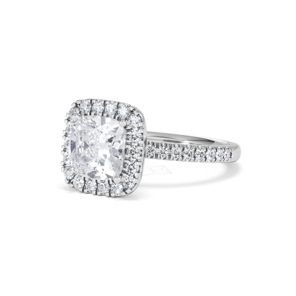 2.60ct Beatrice Lab Diamond Halo Engagement Ring in Platinum F/VS1