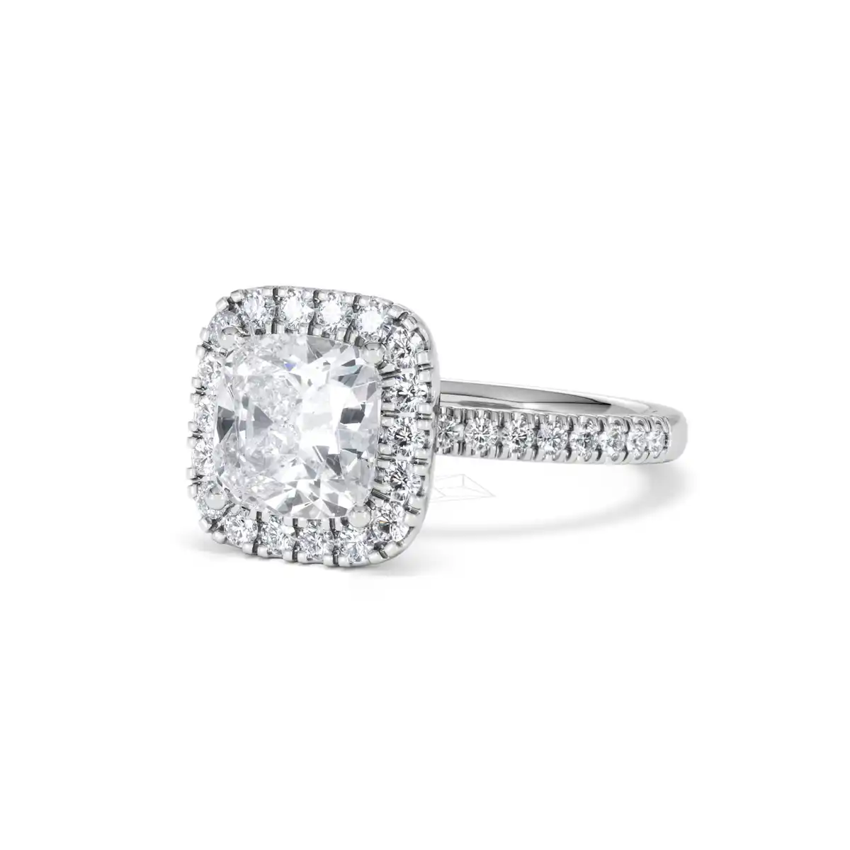 2.60ct Beatrice Lab Diamond Halo Engagement Ring 18K White Gold F/VS1