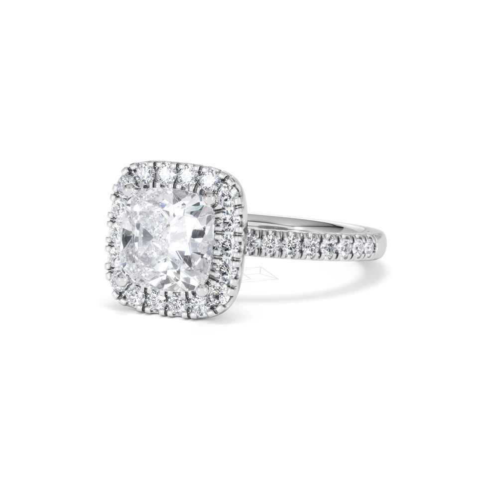 2.60ct Beatrice Lab Diamond Halo Engagement Ring in Platinum F/VS1