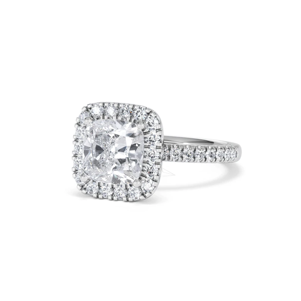 2.60ct Beatrice Lab Diamond Halo Engagement Ring 18K White Gold F/VS1