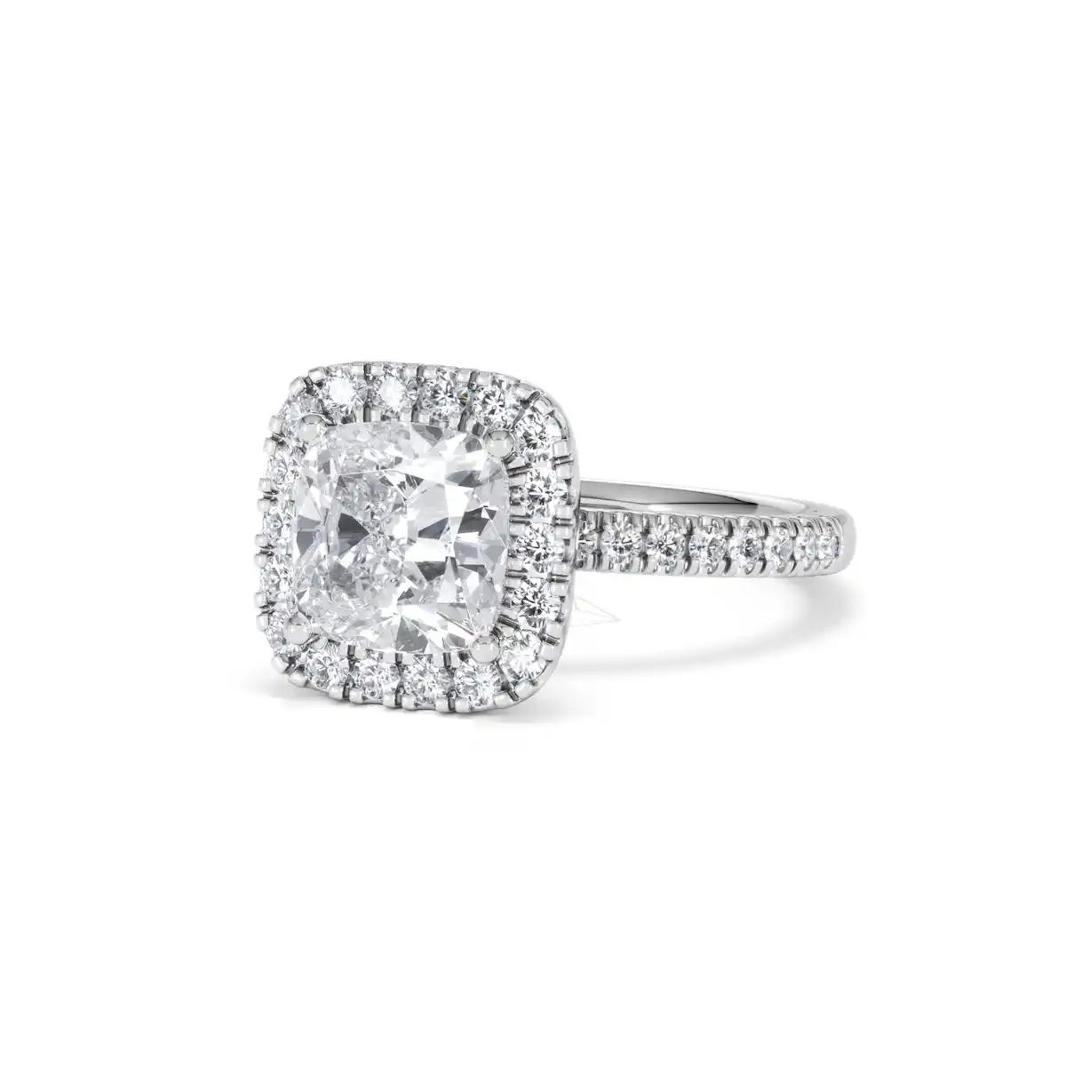 2.60ct Beatrice Lab Diamond Halo Engagement Ring 18K White Gold F/VS1