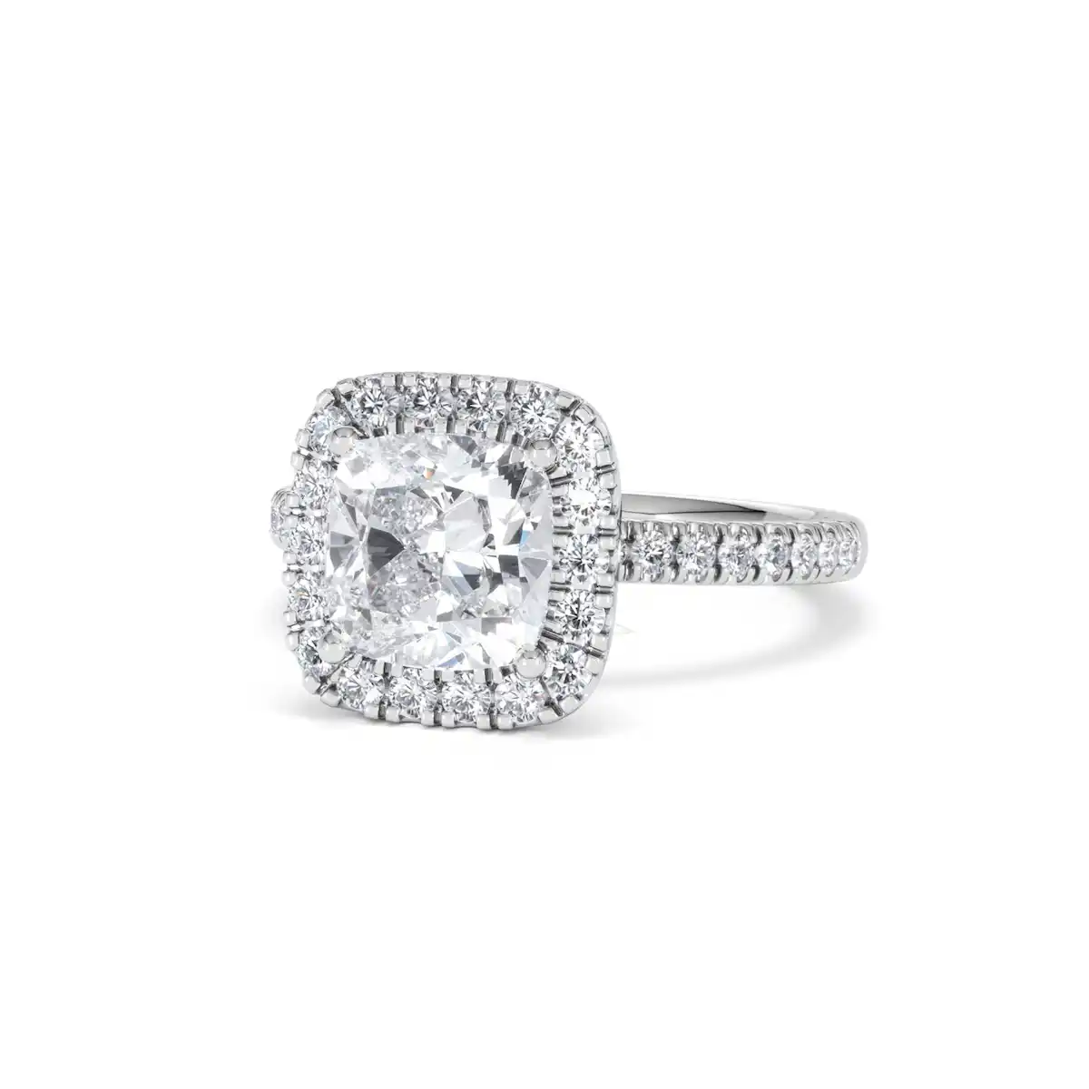 2.60ct Beatrice Lab Diamond Halo Engagement Ring 18K White Gold F/VS1