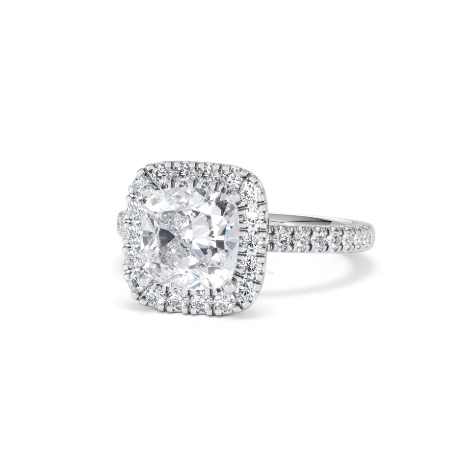 2.60ct Beatrice Lab Diamond Halo Engagement Ring in Platinum F/VS1