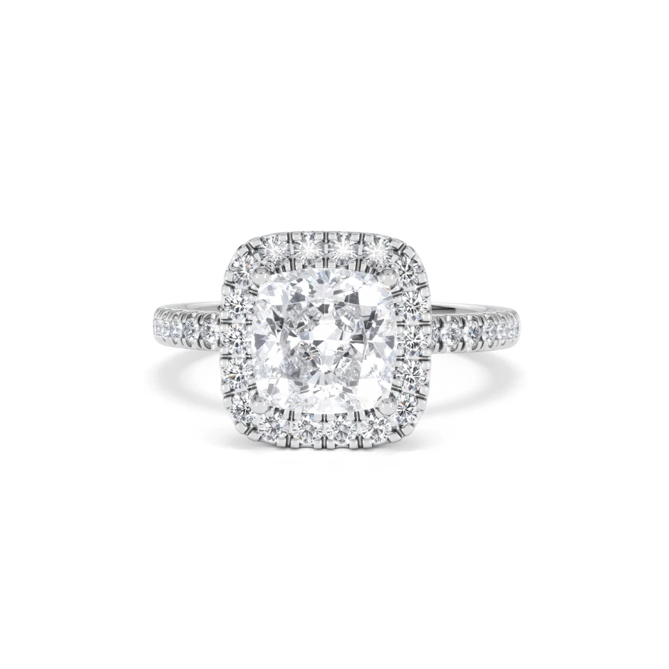 2.60ct Beatrice Lab Diamond Halo Engagement Ring in Platinum F/VS1