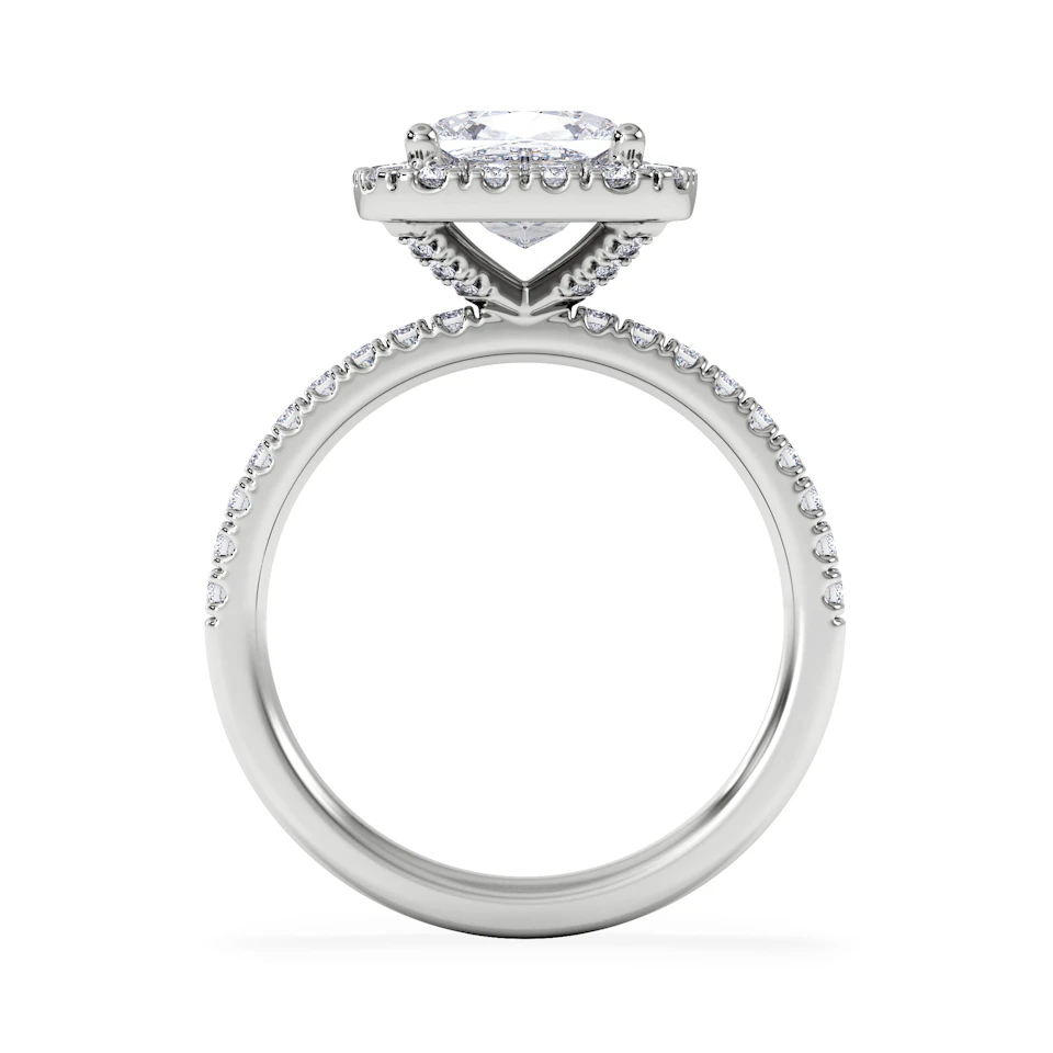 2.60ct Beatrice Lab Diamond Halo Engagement Ring 18K White Gold F/VS1
