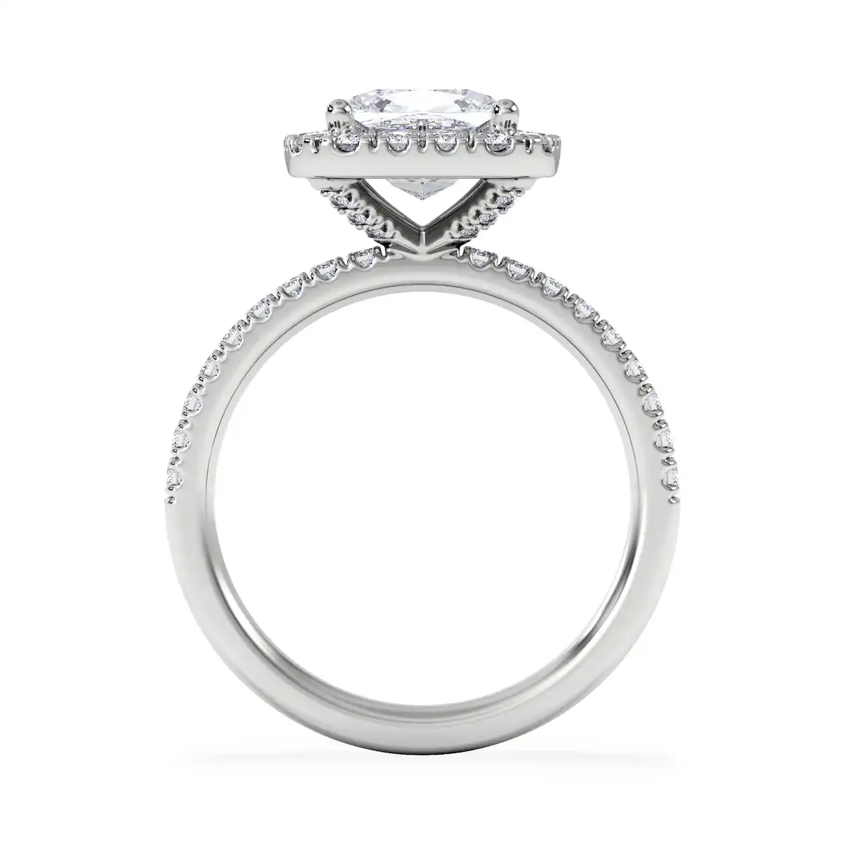 2.60ct Beatrice Lab Diamond Halo Engagement Ring 18K White Gold F/VS1