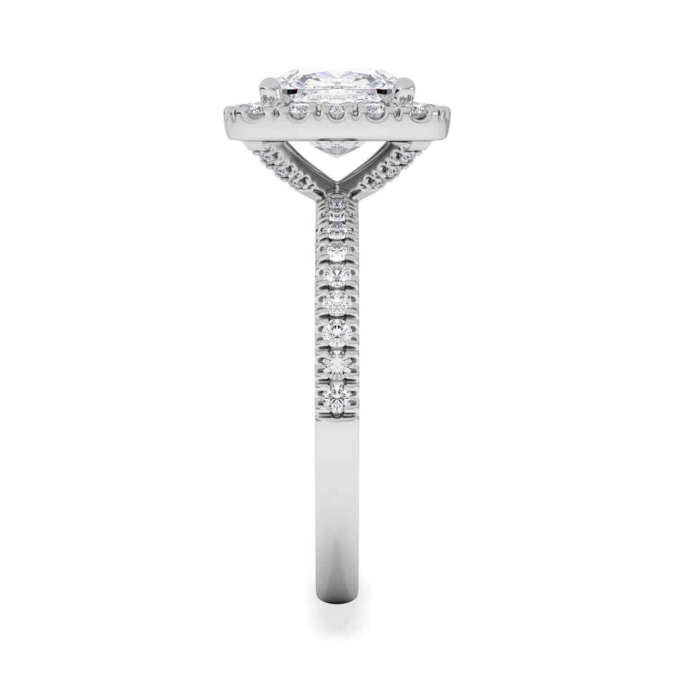 2.60ct Beatrice Lab Diamond Halo Engagement Ring in Platinum F/VS1