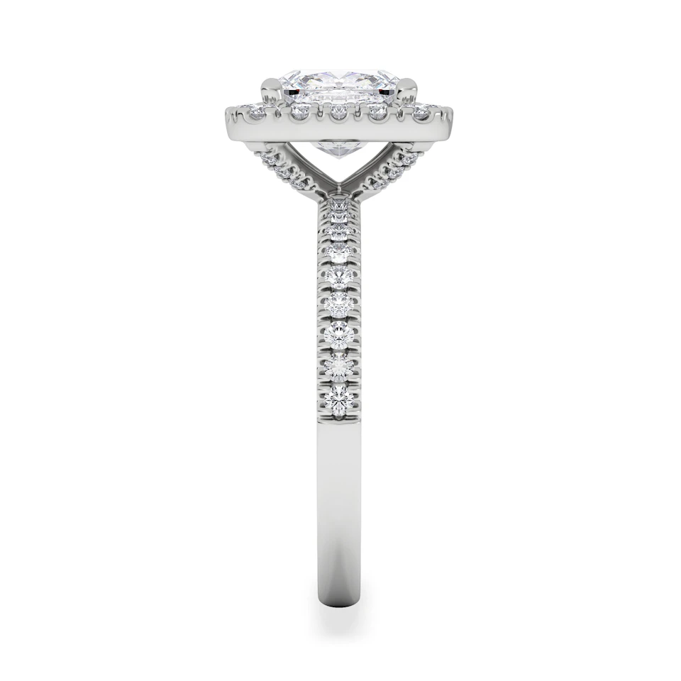 2.60ct Beatrice Lab Diamond Halo Engagement Ring 18K White Gold F/VS1