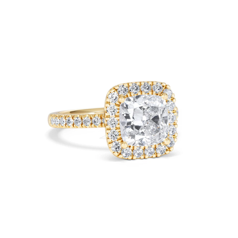 2.60ct Beatrice Lab Diamond Halo Engagement Ring in 18K Gold F/VS1