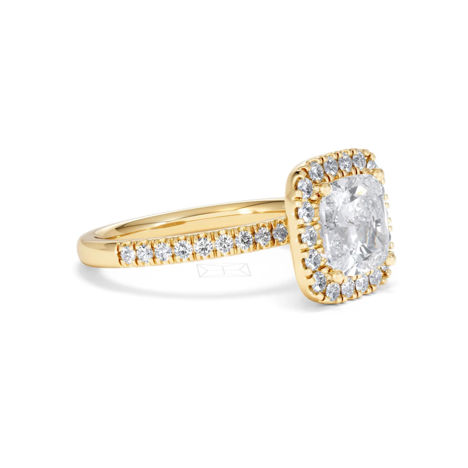 2.60ct Beatrice Lab Diamond Halo Engagement Ring in 18K Gold F/VS1