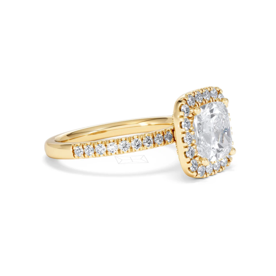 2.60ct Beatrice Lab Diamond Halo Engagement Ring in 18K Gold F/VS1