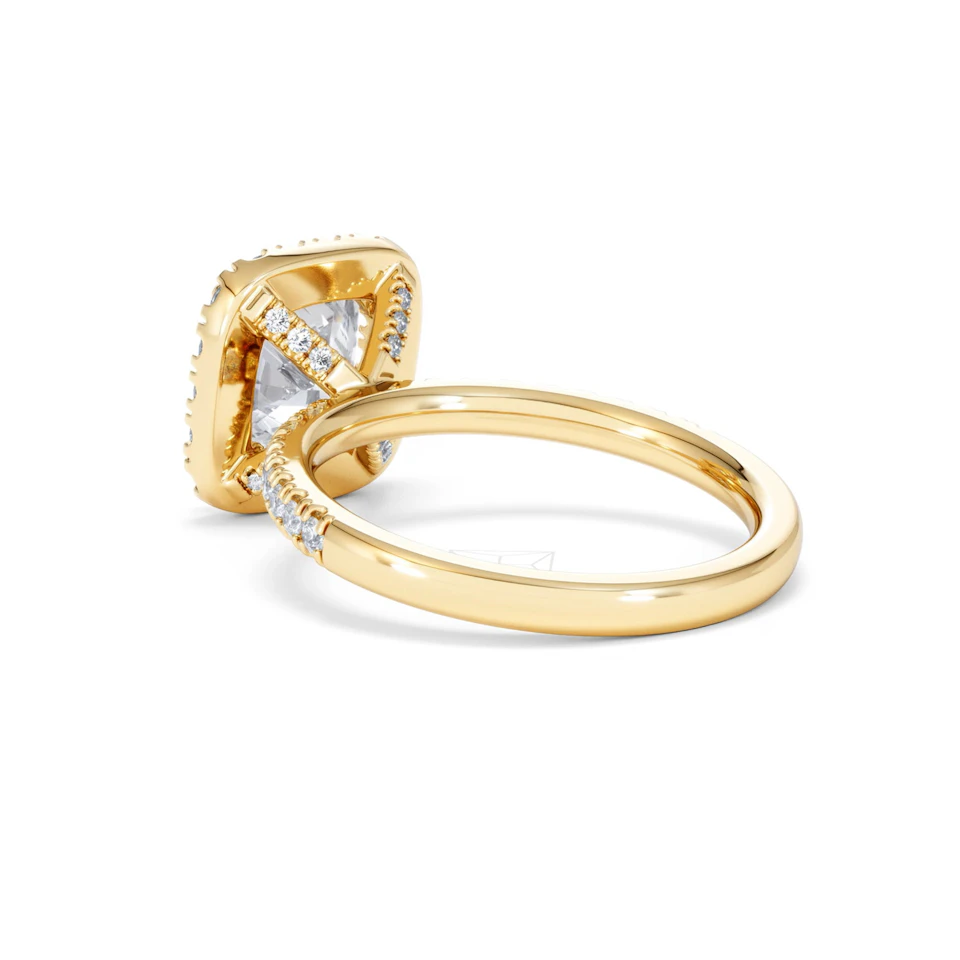 2.60ct Beatrice Lab Diamond Halo Engagement Ring in 18K Gold F/VS1