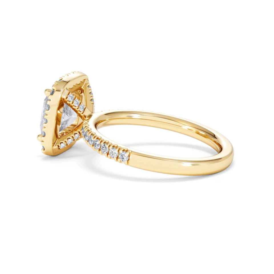 2.60ct Beatrice Lab Diamond Halo Engagement Ring in 18K Gold F/VS1