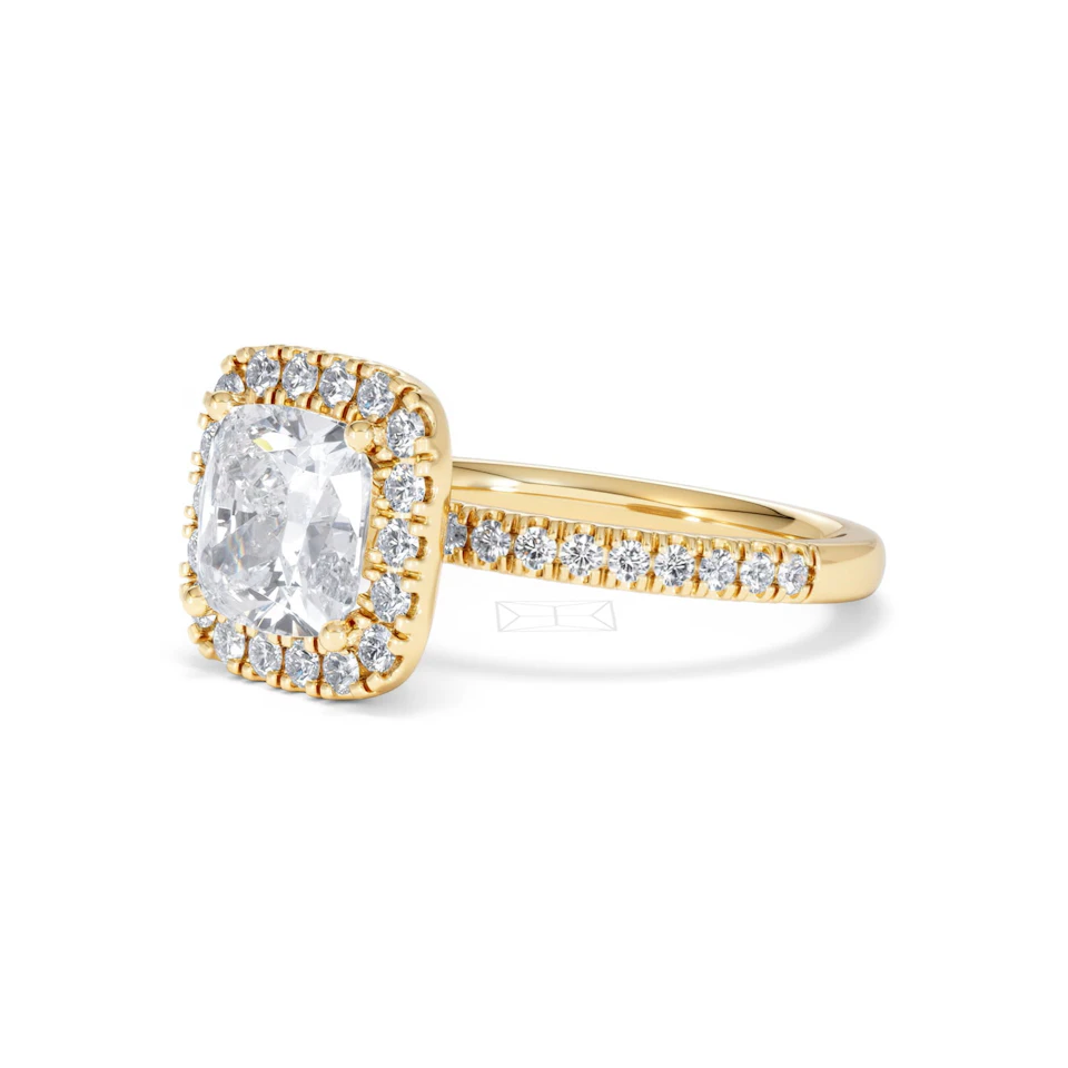 2.60ct Beatrice Lab Diamond Halo Engagement Ring in 18K Gold F/VS1