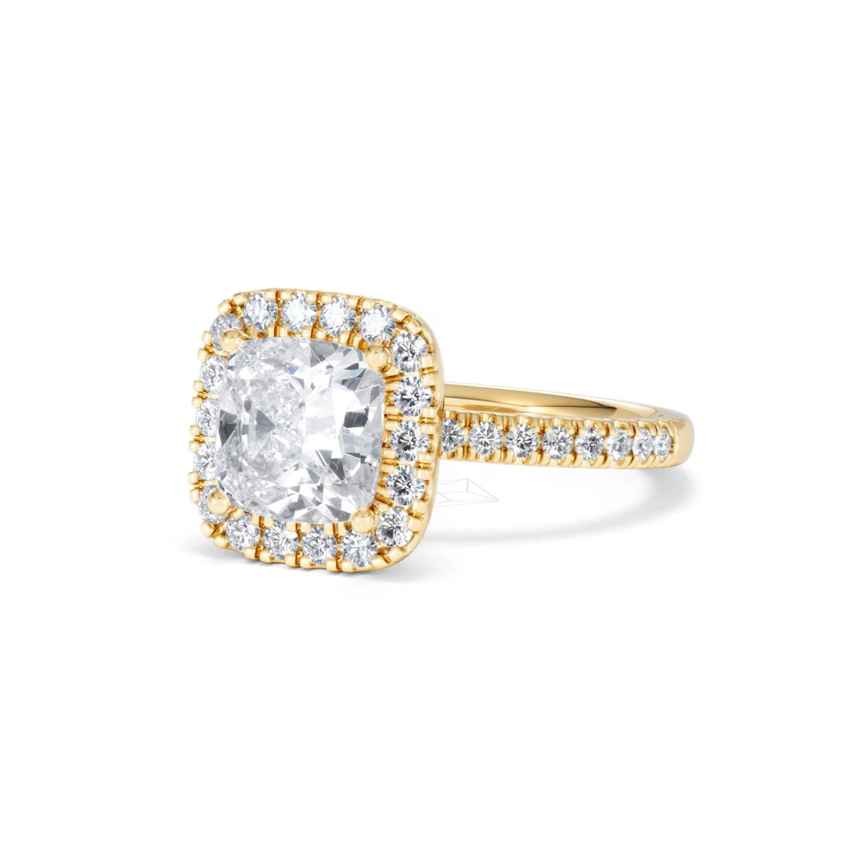 2.60ct Beatrice Lab Diamond Halo Engagement Ring in 18K Gold F/VS1