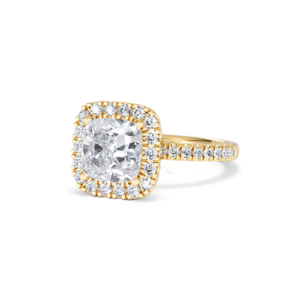 2.60ct Beatrice Lab Diamond Halo Engagement Ring in 18K Gold F/VS1