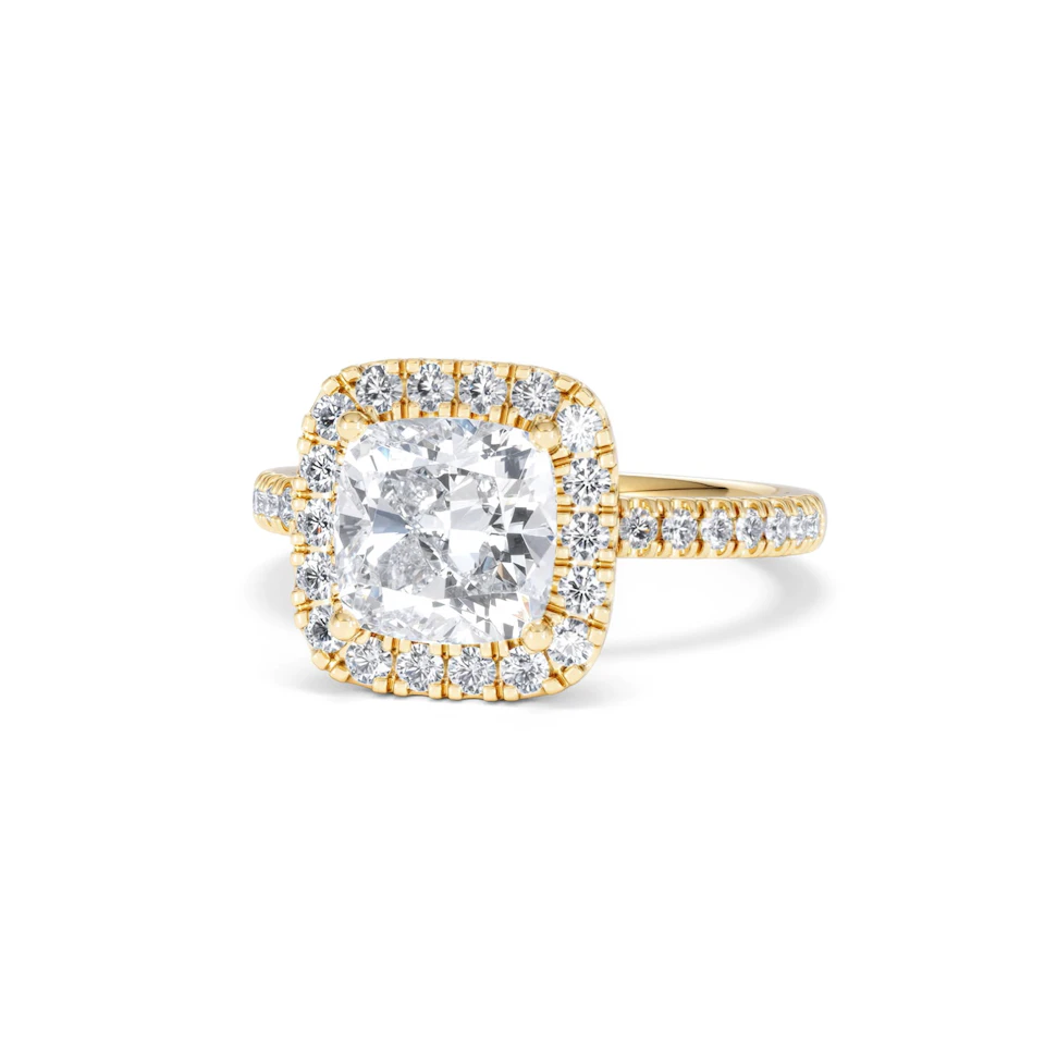 2.60ct Beatrice Lab Diamond Halo Engagement Ring in 18K Gold F/VS1